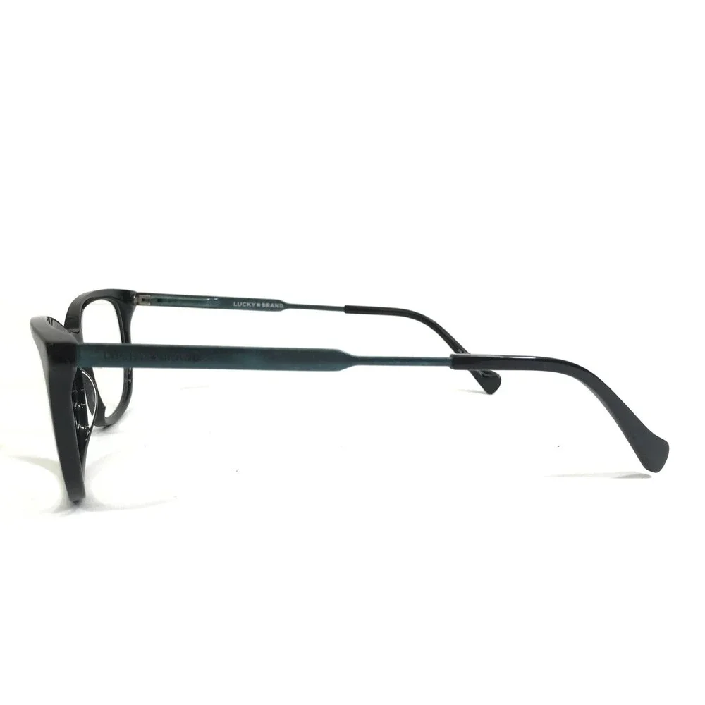 Lucky Brand Eyeglasses Frames D221 BLACK Green Cat Eye Full Rim 52-17-140